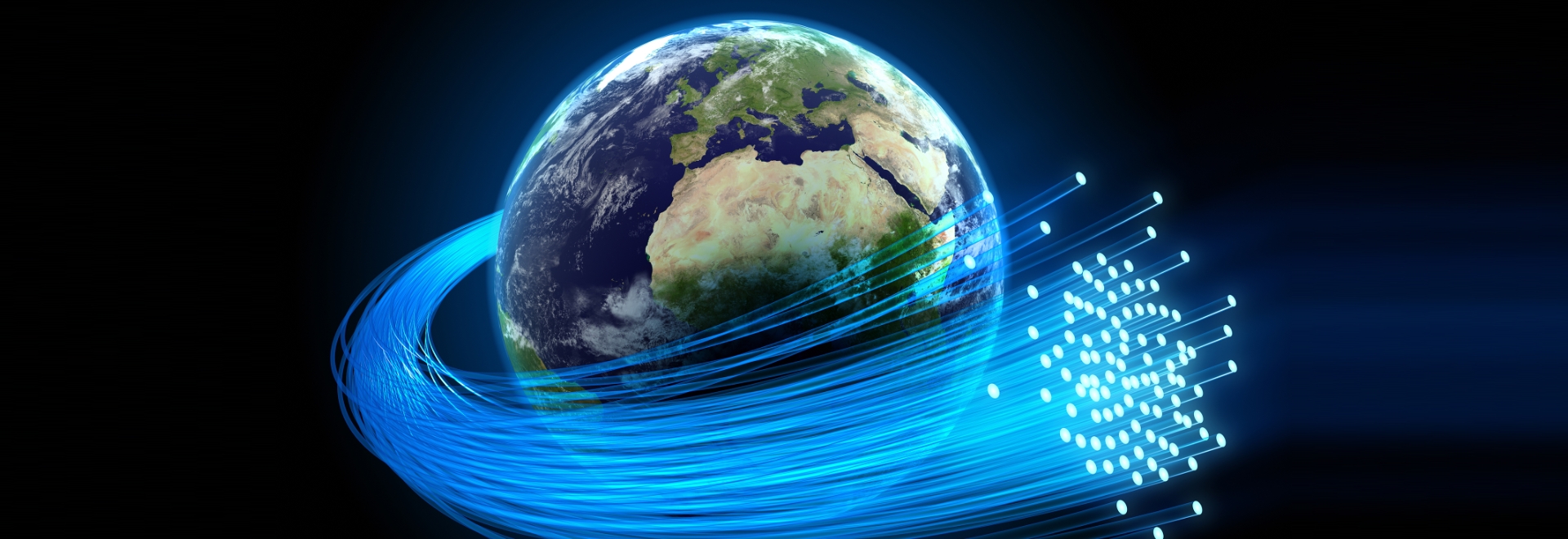 Glasfaserkabel verbindet die Erde