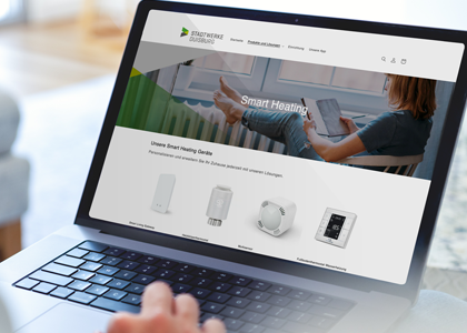 StadtwerkE-Shop auf dem Laptop
