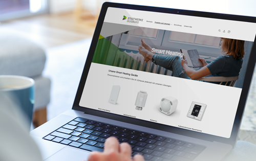 StadtwerkE-Shop auf dem Laptop