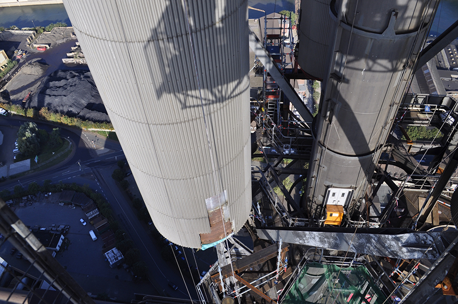 Impression vom Rückbau des Turms