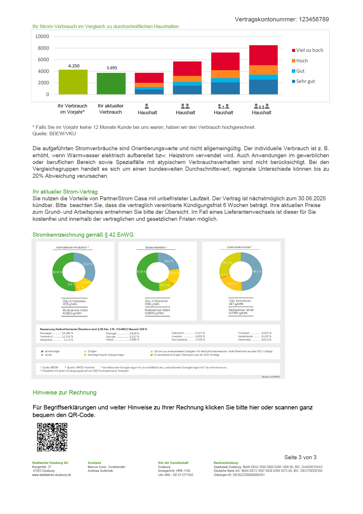 Beispielrechnung einer Stromrechnung