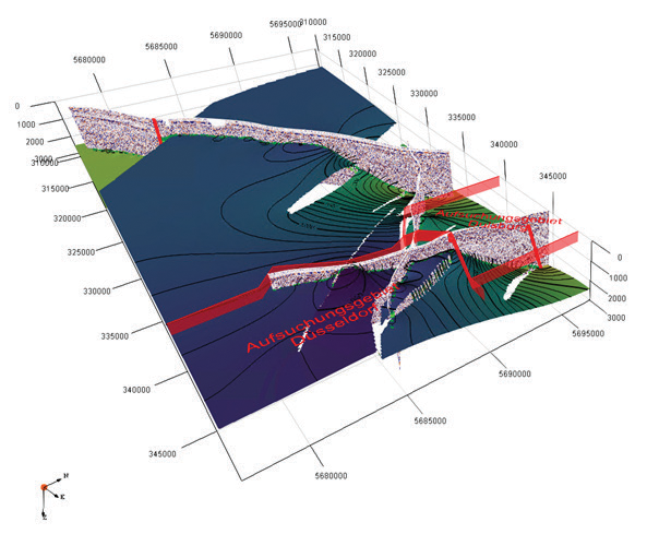 Grafik eines 3D-Untergrundmodels