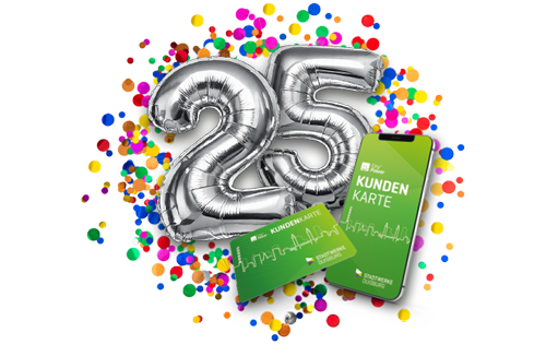 Stadtwerke Kundenkarte mit Lufballons